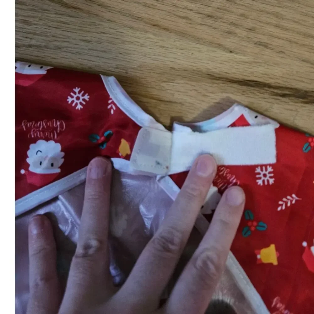 Santa Pattern Full Sleeve Waterproof Bib for Feeding or Painting 6-36 months